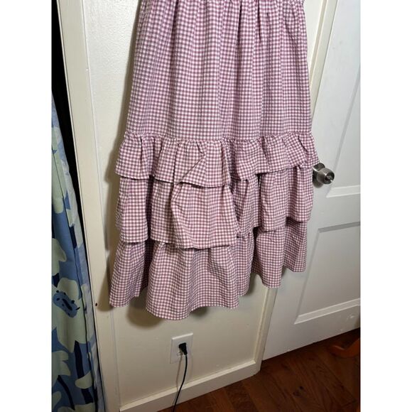 Little Sunny Bite Dress Women's Size Small Pink Purple Gingham Midi NWT Ruffle - Picture 4 of 7